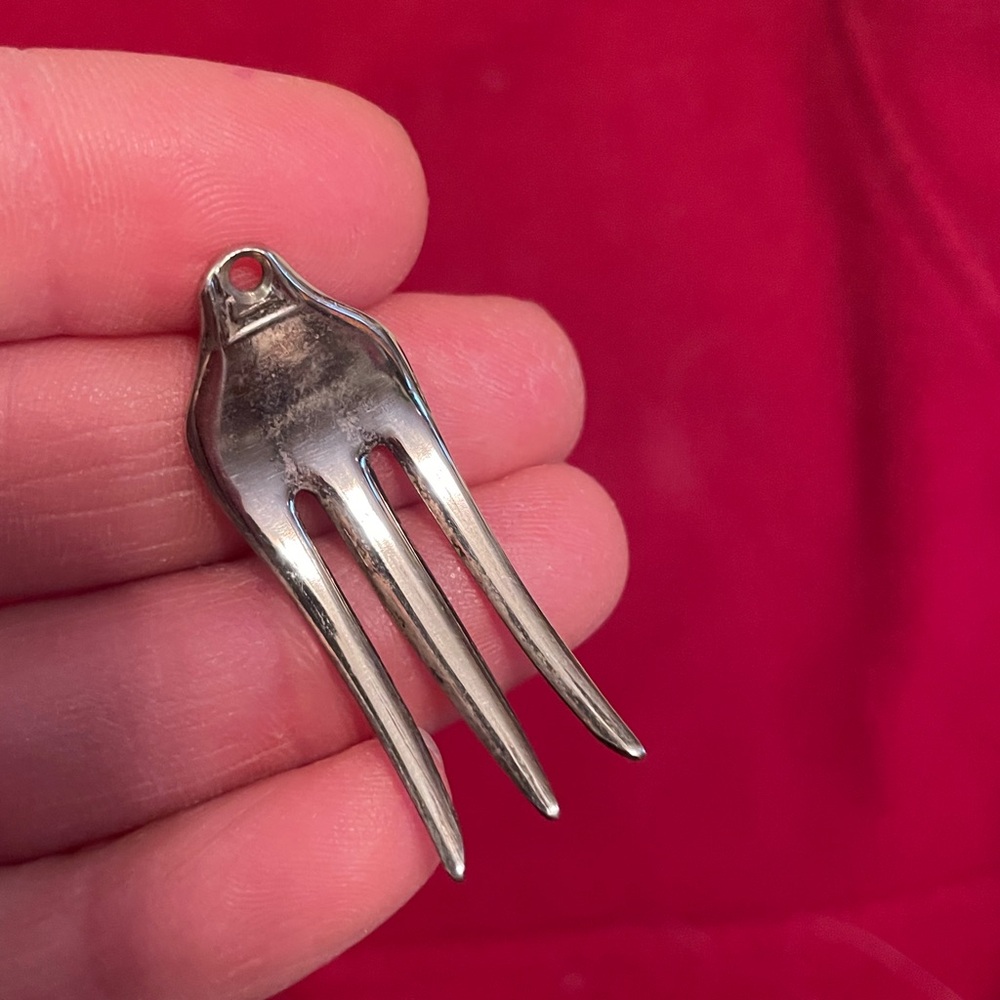 Fork silver earring charms - Picture 3 of 8